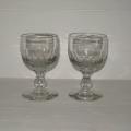 Deux verres à vin 19ème à facettes meulées