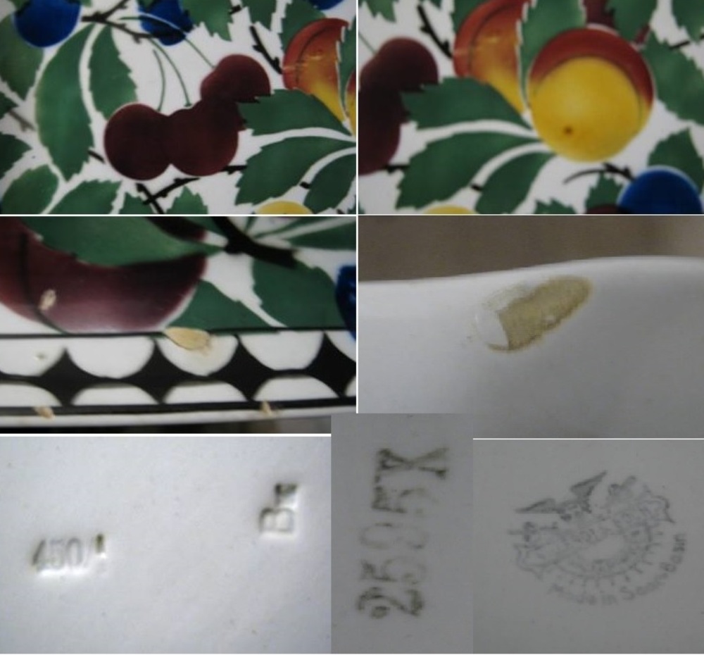 Plat villeroy et boch decor cerises prunes etc 3