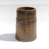 Pot en bois facon tonneau range ustensiles de cuisine 1