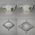 Sauciere gras et maigre en porcelaine decor legumes 1