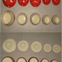 Serie de pots a epices en ceramique champignons 4