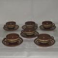 Six anciennes tasses et sous tasses Digoin Sarreguemines modèle Mary (lot 1)