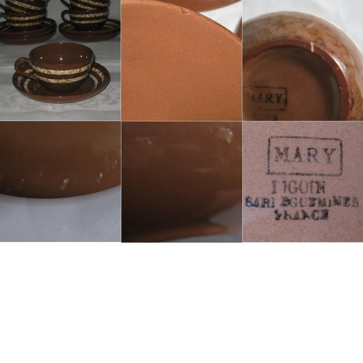 Tasses digoin sarreguemines modele mary lot 2 b