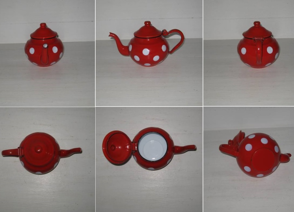 Theiere rouge a pois blancs 2