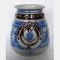 Vase ancien grès d'Alsace de Hubert Krumeich Remmy Oberbetschdorf décor blasons